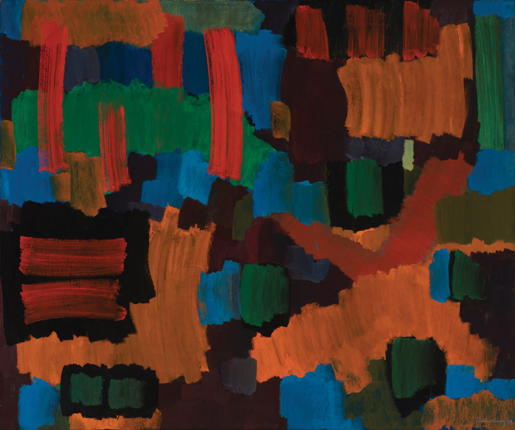 Rbbert Richenburg abstract painting orange and black at findlay galleries