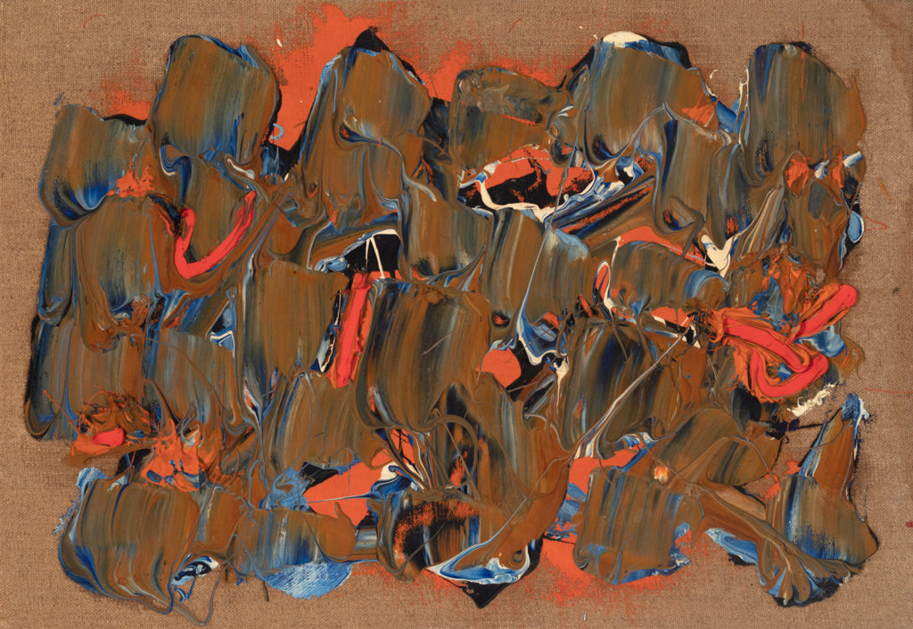 Rbbert Richenburg abstract painting brown canvas orange at findlay galleries
